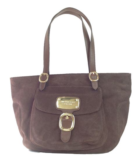 Michael Kors Hudson Downtown Suede Leather Large Tote, Coffee